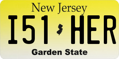 NJ license plate I51HER