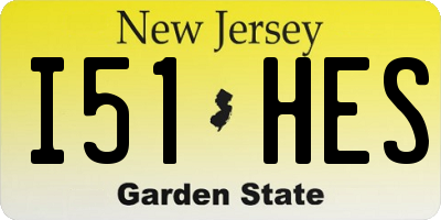 NJ license plate I51HES
