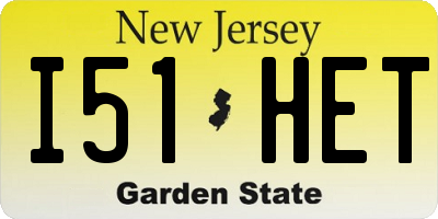 NJ license plate I51HET