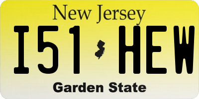 NJ license plate I51HEW