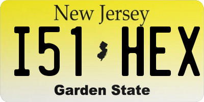 NJ license plate I51HEX
