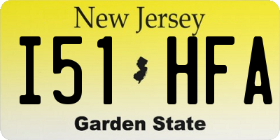 NJ license plate I51HFA