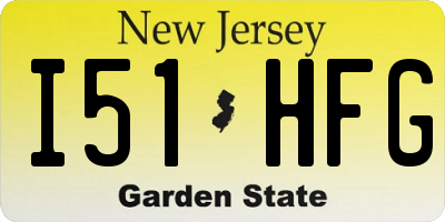 NJ license plate I51HFG