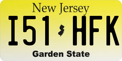 NJ license plate I51HFK