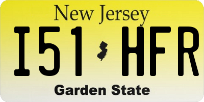 NJ license plate I51HFR