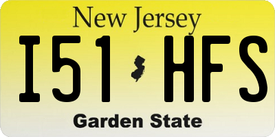 NJ license plate I51HFS