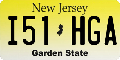 NJ license plate I51HGA