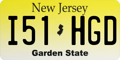 NJ license plate I51HGD