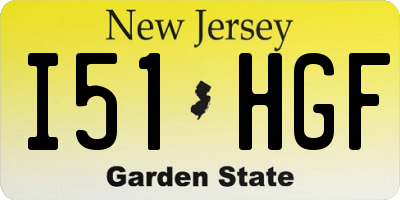 NJ license plate I51HGF