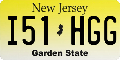 NJ license plate I51HGG