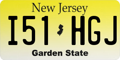 NJ license plate I51HGJ