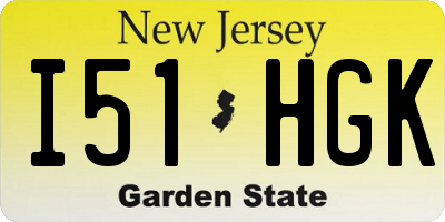 NJ license plate I51HGK