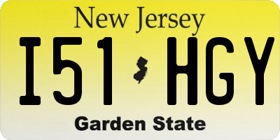 NJ license plate I51HGY