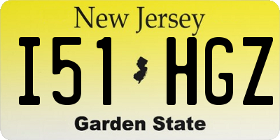 NJ license plate I51HGZ