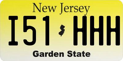 NJ license plate I51HHH
