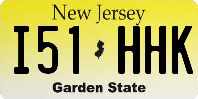 NJ license plate I51HHK