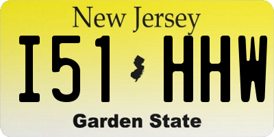 NJ license plate I51HHW