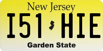 NJ license plate I51HIE