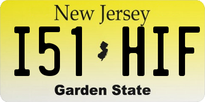 NJ license plate I51HIF