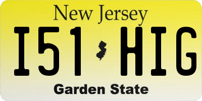 NJ license plate I51HIG