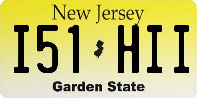 NJ license plate I51HII