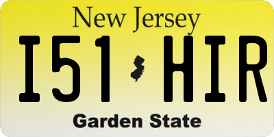 NJ license plate I51HIR