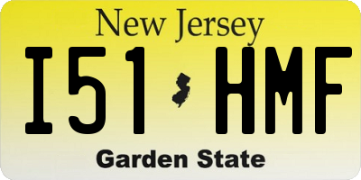 NJ license plate I51HMF