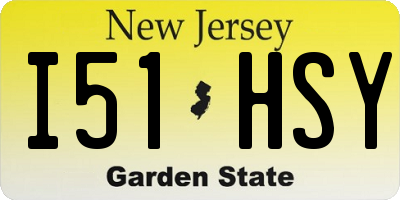 NJ license plate I51HSY