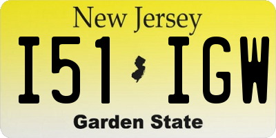 NJ license plate I51IGW