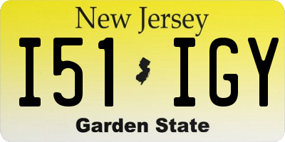 NJ license plate I51IGY