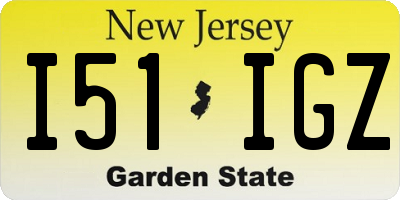 NJ license plate I51IGZ