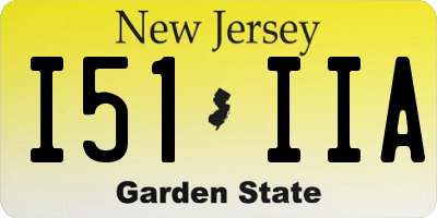 NJ license plate I51IIA