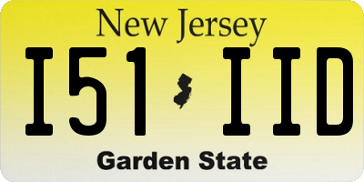 NJ license plate I51IID