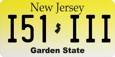 NJ license plate I51III