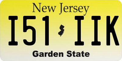 NJ license plate I51IIK