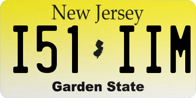 NJ license plate I51IIM