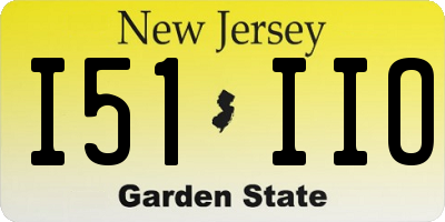 NJ license plate I51IIO