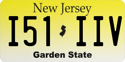 NJ license plate I51IIV