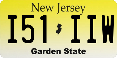 NJ license plate I51IIW