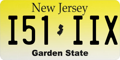 NJ license plate I51IIX