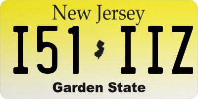 NJ license plate I51IIZ