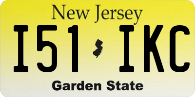NJ license plate I51IKC