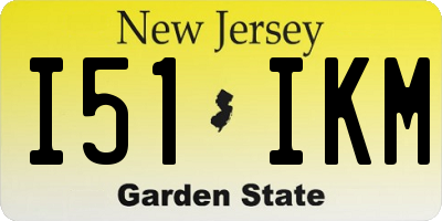 NJ license plate I51IKM