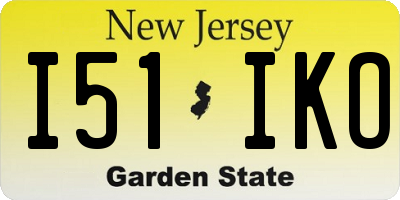 NJ license plate I51IKO