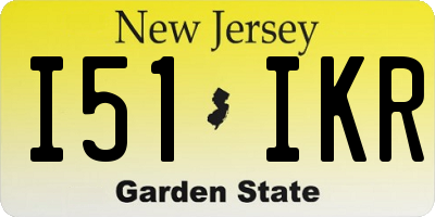 NJ license plate I51IKR