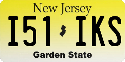 NJ license plate I51IKS