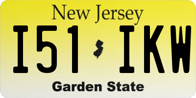NJ license plate I51IKW