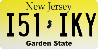 NJ license plate I51IKY