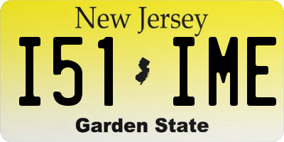 NJ license plate I51IME