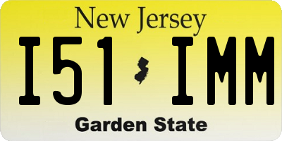 NJ license plate I51IMM